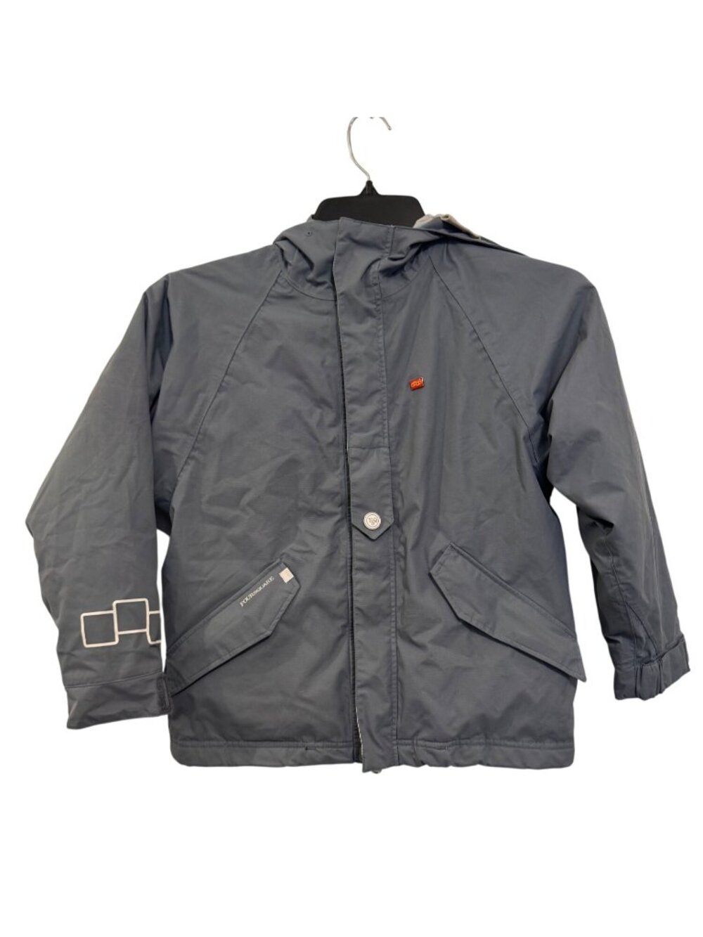 Foursquare Mens Small Gray Snowboard Jacket 5K Waterproof Hooded